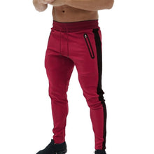 Load image into Gallery viewer, Men 2019 Fashion Sweatpants Casual Color Side Stripe New Fitness Trousers Stitching Elastic Soft Slim Fit Sports Pencil Pants