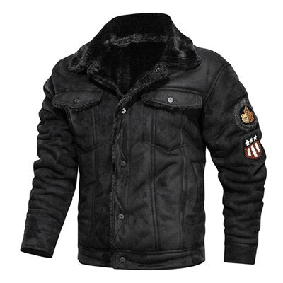 DIMUSI Winter Men Bomber Jacket Casual Mens Thick Fleece Army Tactical Coats Fashion Men Fur Collar Windbreaker Jackets Clothing
