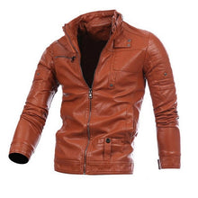 Load image into Gallery viewer, MoneRffi New Men&#39;s Leather Jackets Motorcycle PU Jacket Male Autumn Casual Leather Coats Slim Fit Mens Brand Clothing 2019 Coat
