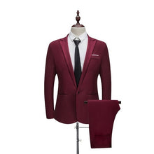 Load image into Gallery viewer, LITTHING 2019 New Male Wedding Prom Suit Green Slim Fit Tuxedo Men Formal Business Work Wear Suits 2Pcs Set (Jacket+Pants)
