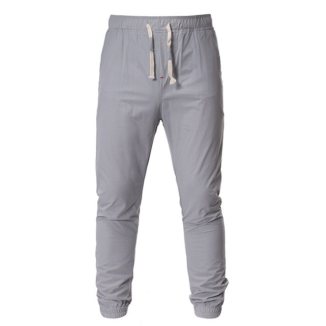 PUIMENTIUA 2019 Fashion Mens Autumn Sweatpants Full Length Casual Solid Slim Elastic Waist Streetwear Joggers Homme Sweat Pants