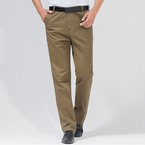 SHUJIN PuimentiuaAutumn Solid Loose Straight Men's Casual Pants Long Trousers  Waist Pants Men Plus Size Cotton pantolon erkek