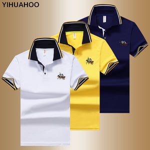 YIHUAHOO Polo Shirt Men High Quality Men Polyester Short Sleeved Summer Shirt Brand Jerseys Polos Para Hombre Size M-4XL JCP-631