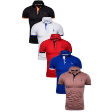 Load image into Gallery viewer, Dropshipping 5 Sets Polo Giraffe Shirt Men Brand Quality Cotton Deer Embroidery Polos Men Fashion Slim Fit Mens Polo BR Size