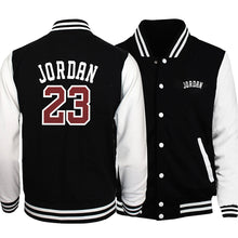 Load image into Gallery viewer, Jordan 23 Letter Printing Male Jacket Coat Casual Streetwear Baseball Uniform Men Autumn Winter Fleece Mens Warm Outwear Hip Hop