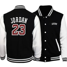 Load image into Gallery viewer, Jordan 23 Letter Printing Male Jacket Coat Casual Streetwear Baseball Uniform Men Autumn Winter Fleece Mens Warm Outwear Hip Hop