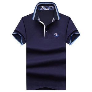 Men's POLO Shirts Brand Cotton Short Sleeve Camisas solid embroidery Polo Summer Stand Collar Male Polo Shirt plus size 4XL