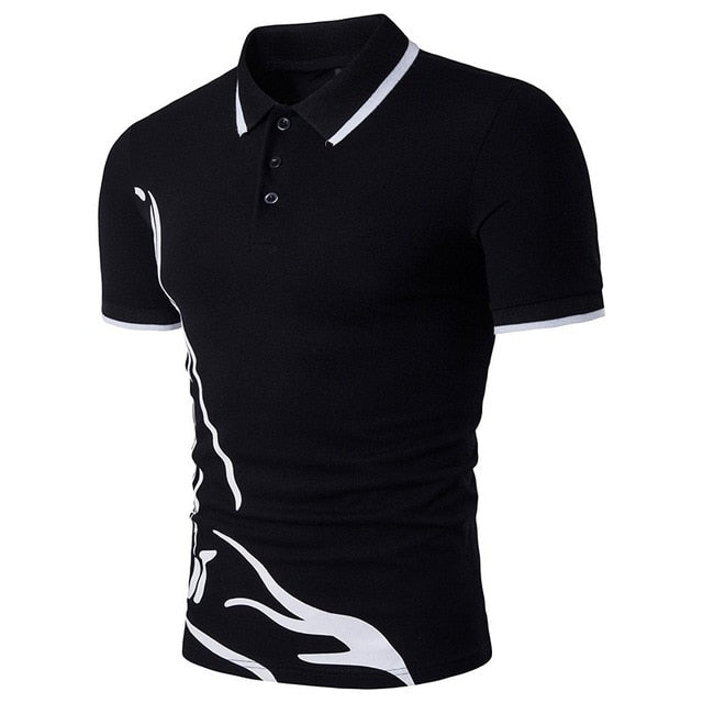 ZOGAA Mens Polo Shirt Men Business Desinger Polos Men Cotton Short Sleeve Shirt Slim Fit Patchwork Lapel Button Clothes XS- XXXL