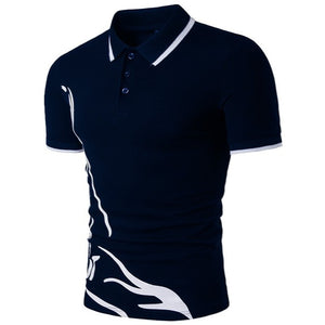 ZOGAA Mens Polo Shirt Men Business Desinger Polos Men Cotton Short Sleeve Shirt Slim Fit Patchwork Lapel Button Clothes XS- XXXL