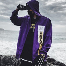 Load image into Gallery viewer, Dragon Bomber Jacket Men Outwear Streetwear Hip Hop Baseball Jacket Hooded Thin Windbreaker Jackets Fashion Patchwork Clothes