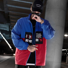 Load image into Gallery viewer, Dragon Bomber Jacket Men Outwear Streetwear Hip Hop Baseball Jacket Hooded Thin Windbreaker Jackets Fashion Patchwork Clothes