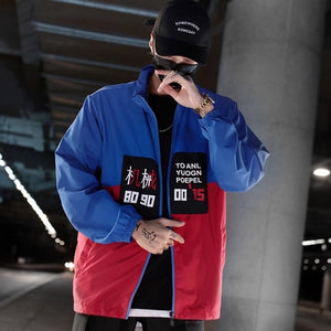 Dragon Bomber Jacket Men Outwear Streetwear Hip Hop Baseball Jacket Hooded Thin Windbreaker Jackets Fashion Patchwork Clothes