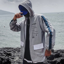 Load image into Gallery viewer, Dragon Bomber Jacket Men Outwear Streetwear Hip Hop Baseball Jacket Hooded Thin Windbreaker Jackets Fashion Patchwork Clothes