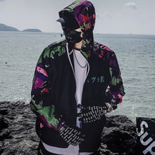 Load image into Gallery viewer, Dragon Bomber Jacket Men Outwear Streetwear Hip Hop Baseball Jacket Hooded Thin Windbreaker Jackets Fashion Patchwork Clothes
