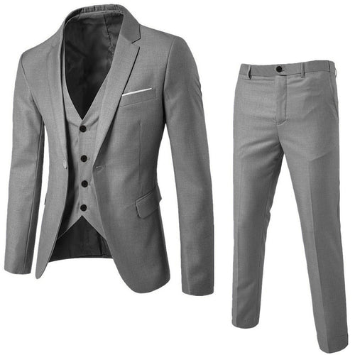Men Suit Slim 3-Piece Suit Blazer Business Wedding Party Jacket Vest & Pants Costume Homme Mariage high quality drop ship 20H