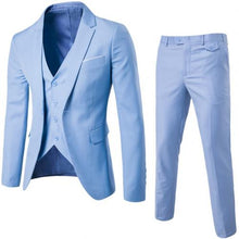 Load image into Gallery viewer, 3Pcs/Set Luxury Mens Suits Set Grey Formal Blazer pants Vest Marriage Tuxedo male Business suit set Terno wedding mens suit slim