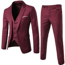 Load image into Gallery viewer, 3Pcs/Set Luxury Mens Suits Set Grey Formal Blazer pants Vest Marriage Tuxedo male Business suit set Terno wedding mens suit slim