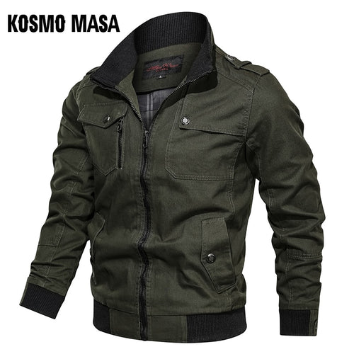 KOSMO MASA Cotton Bomber Jacket Men Windbreaker Army Military 2019 Spring Autumn Casual Men's Coats And Jackets For Men MJ0087