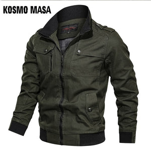 KOSMO MASA Cotton Bomber Jacket Men Windbreaker Army Military 2019 Spring Autumn Casual Men's Coats And Jackets For Men MJ0087