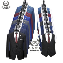 Load image into Gallery viewer, 2019 DARO Men Suits  Slim Fit Jacket pants vest for Business Work and weeding Wear  3Pcs Set DR6158