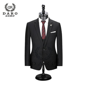 2019 DARO Men Suits  Slim Fit Jacket pants vest for Business Work and weeding Wear  3Pcs Set DR6158