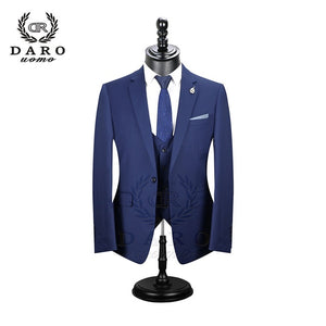 2019 DARO Men Suits  Slim Fit Jacket pants vest for Business Work and weeding Wear  3Pcs Set DR6158