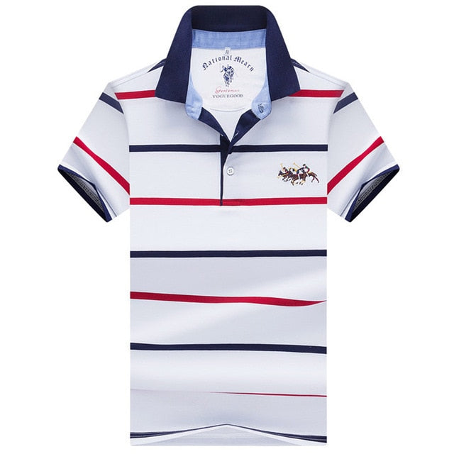 2019 New Arrival brand polo shirt men 3D Embroidery striped long sleeve men polo shirt high quality cotton camisas polo shirt
