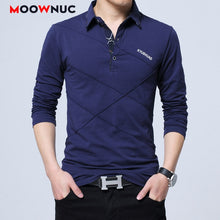 Load image into Gallery viewer, Polos Mens Long sleeves Shirt Fashion Polo Cotton Shirts Hombre Men&#39;s Clothing Masculino Business Casual Solid Brand 5XL MOOWNUC
