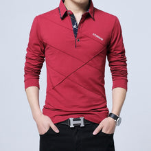 Load image into Gallery viewer, Polos Mens Long sleeves Shirt Fashion Polo Cotton Shirts Hombre Men&#39;s Clothing Masculino Business Casual Solid Brand 5XL MOOWNUC