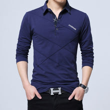 Load image into Gallery viewer, Polos Mens Long sleeves Shirt Fashion Polo Cotton Shirts Hombre Men&#39;s Clothing Masculino Business Casual Solid Brand 5XL MOOWNUC