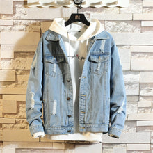 Load image into Gallery viewer, Men\&#39;s Fashion Denim Jacket Men\&#39;s Casual Bomber Jacket Men\&#39;s Hip Hop Men\&#39;s Retro Denim Jacket Jacket Streetwear 2019