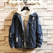 Load image into Gallery viewer, Men\&#39;s Fashion Denim Jacket Men\&#39;s Casual Bomber Jacket Men\&#39;s Hip Hop Men\&#39;s Retro Denim Jacket Jacket Streetwear 2019