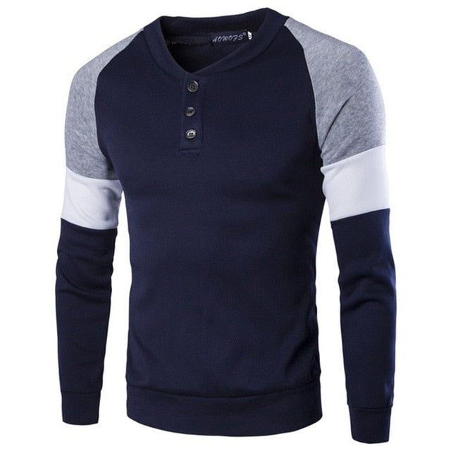 ZOGAA Spring Autumn Men Polo Shirt Men Cotton Long Sleeve Polo Shirt Male Casual Slim Fit Patchwork O Neck Sweatshirts 2019 NEW