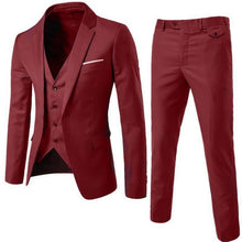 Load image into Gallery viewer, HEFLASHOR 2019 Men&#39;s Fashion Slim Suits Men&#39;s Business Casual Clothing Groomsman Three-piece Suit Blazers Jacket Pants Sets