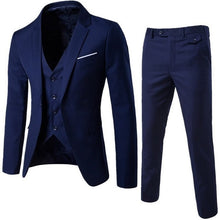 Load image into Gallery viewer, HEFLASHOR 2019 Men&#39;s Fashion Slim Suits Men&#39;s Business Casual Clothing Groomsman Three-piece Suit Blazers Jacket Pants Sets