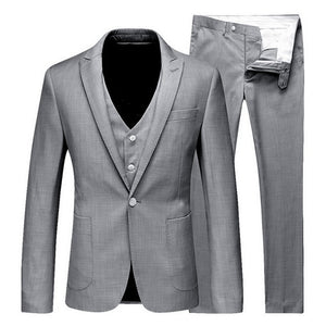 HEFLASHOR 2019 Men's Fashion Slim Suits Men's Business Casual Clothing Groomsman Three-piece Suit Blazers Jacket Pants Sets
