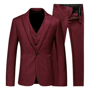 HEFLASHOR 2019 Men's Fashion Slim Suits Men's Business Casual Clothing Groomsman Three-piece Suit Blazers Jacket Pants Sets