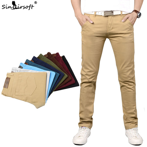 New Design Casual Men Pants Cotton Slim Pant Straight Trousers Fashion Business Solid Pants Men Pantalon Pantalones Hombre Homme