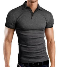 Load image into Gallery viewer, Mens Polo Shirt 2019 New Summer Short Sleeve Turn-over Collar Slim Tops Casual Breathable Solid Color Business Shirt