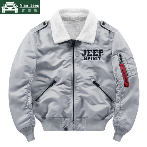 Winter Streetwear Military Pilot Jacket Men Air Force Thick Bomber Jacket Multi-pocket Ribbon Baseball Jackets Male Size M-4XL