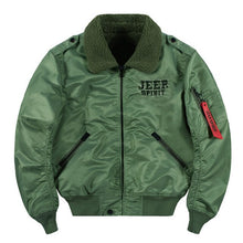 Load image into Gallery viewer, Winter Streetwear Military Pilot Jacket Men Air Force Thick Bomber Jacket Multi-pocket Ribbon Baseball Jackets Male Size M-4XL