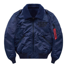 Load image into Gallery viewer, Winter Streetwear Military Pilot Jacket Men Air Force Thick Bomber Jacket Multi-pocket Ribbon Baseball Jackets Male Size M-4XL
