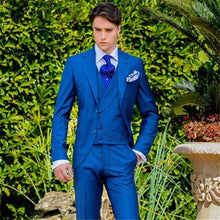 Load image into Gallery viewer, New Brand Groom Tuxedo Suit 2019 Custom Made Wine Red Men Suits Terno Slim Fit Peaked Lapel Groomsmen Men Wedding Prom Suits