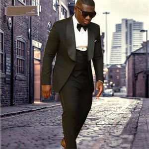 New Brand Groom Tuxedo Suit 2019 Custom Made Wine Red Men Suits Terno Slim Fit Peaked Lapel Groomsmen Men Wedding Prom Suits