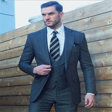 Load image into Gallery viewer, New Brand Groom Tuxedo Suit 2019 Custom Made Wine Red Men Suits Terno Slim Fit Peaked Lapel Groomsmen Men Wedding Prom Suits