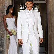 Load image into Gallery viewer, New Brand Groom Tuxedo Suit 2019 Custom Made Wine Red Men Suits Terno Slim Fit Peaked Lapel Groomsmen Men Wedding Prom Suits