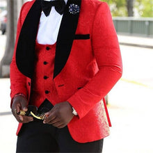Load image into Gallery viewer, New Brand Groom Tuxedo Suit 2019 Custom Made Wine Red Men Suits Terno Slim Fit Peaked Lapel Groomsmen Men Wedding Prom Suits
