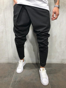new Style Fashion Solid Men's Track Pants Slim Cuff Trousers Casual Tracksuit Casual Plain