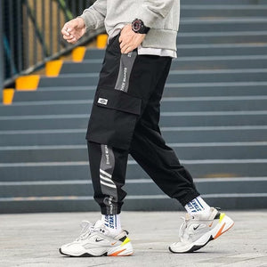 2019 Japan Hip Hop Boy Multi-pocket Elastic Waist Design Harem Pant Men Streetwear Punk Casual Trousers Jogger Male Dancing Pant