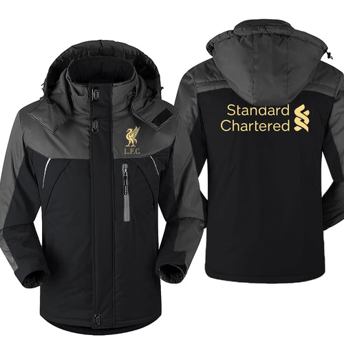 Mo Salah Never Give Up Liverpool Winter parka men plus velvet warm windproof coats mens hooded jackets men's outwear overcoat
